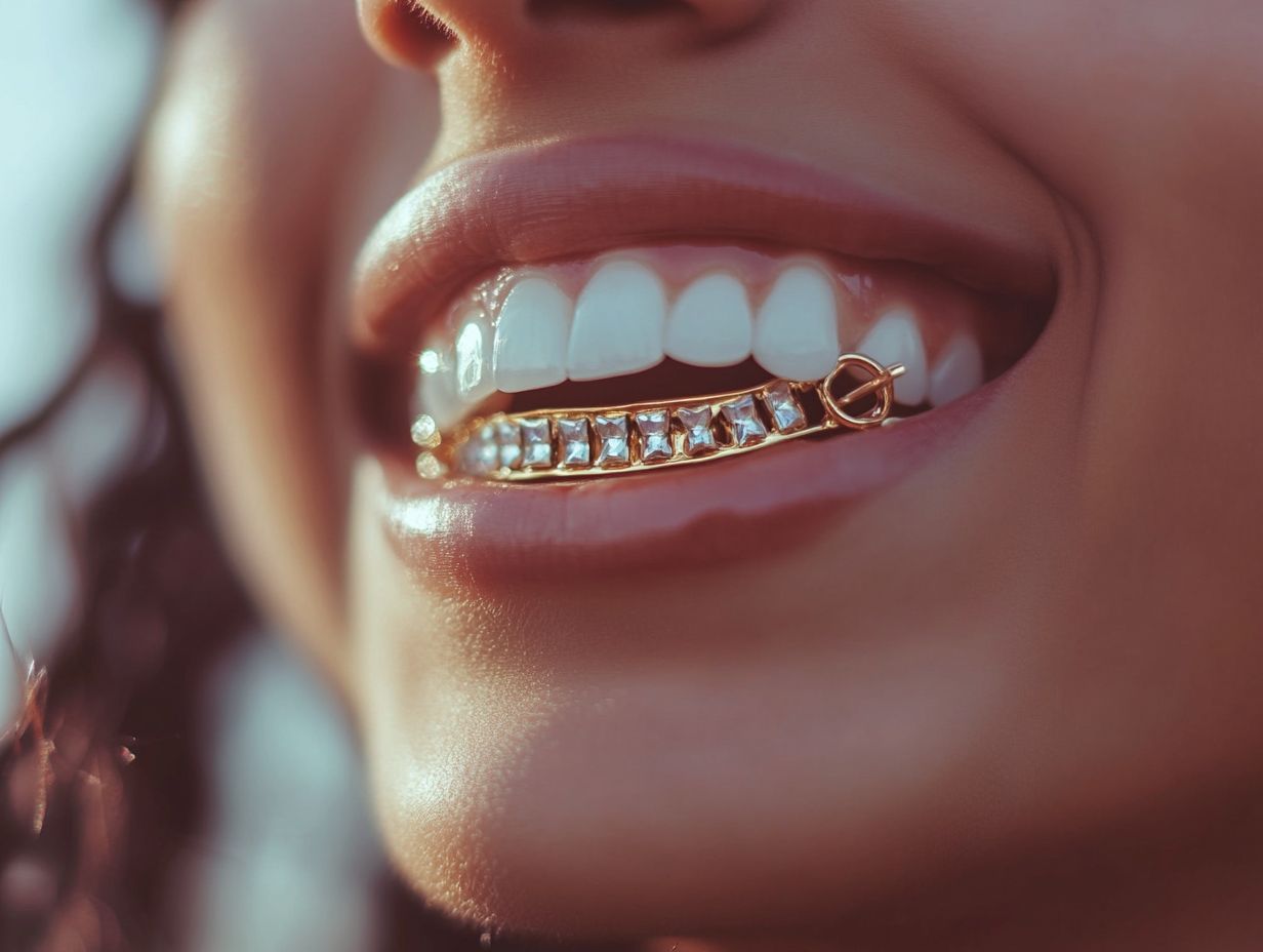 Can I eat with my white teeth grillz on, and how do I protect my durable grillz?
If your white teeth grillz are removable, it is recommended to take them off before eating to prevent any potential damage or staining. However, if they are permanent, you should avoid hard and sticky foods to prevent any damage to your durable grillz. This ensures the grillz maintain their high purity and shininess.
How long do white teeth grillz last, and what ensures their durability?
The lifespan of white teeth grillz depends on the material they are made from, the quality of the grillz, and how well they are taken care of. With proper maintenance and care, especially using grillz kits and high-quality materials, they can last for several years.
Can I get a custom design for my white teeth grillz, and how do I choose from different grill styles?
Yes, you can get a custom design for your white teeth grillz. Many jewelers and dentists offer this service, allowing you to create a unique and personalized design for your grillz, choosing from different grill styles and ensuring the best fit using measuring teeth techniques.