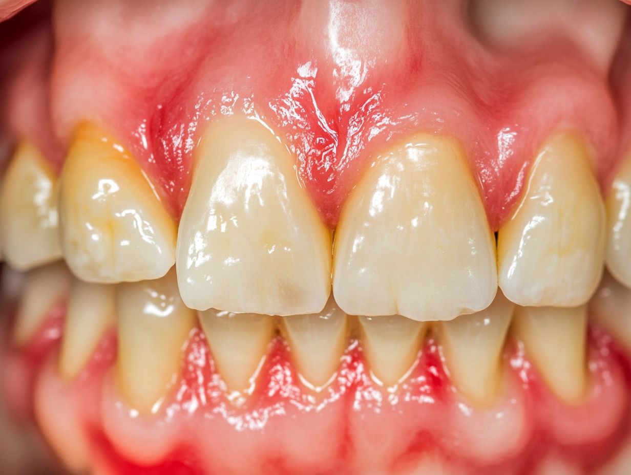 How does plaque form on teeth near the gums?