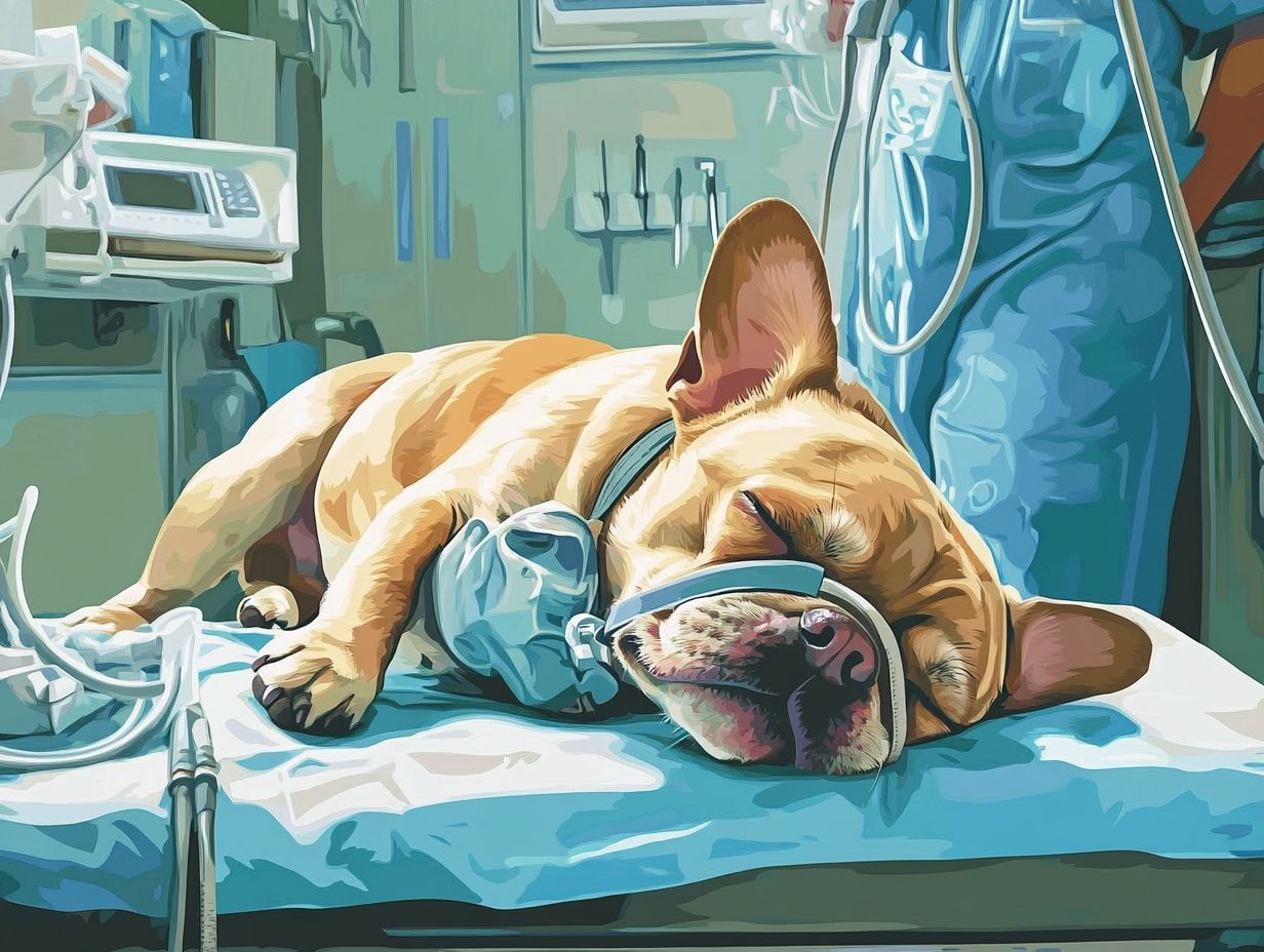 What factors affect the length of time a dog is under anesthesia for teeth cleaning?